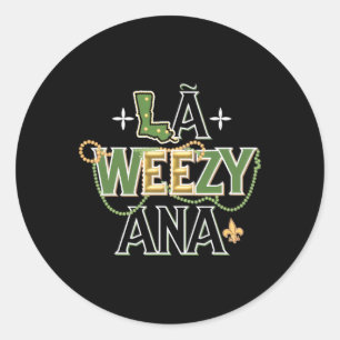 La Weezy Ana Mardi Gras  Classic Round Sticker