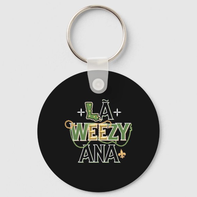La Weezy Ana Mardi Gras  Key Ring (Front)
