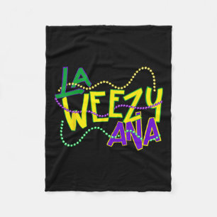 La Weezy Ana Mardi Gras Louisiana Fat Tuesday New Fleece Blanket
