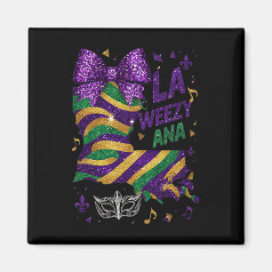 La Weezy Ana Mardi Gras Louisiana Map Fat Tuesday Magnet