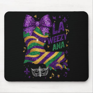 La Weezy Ana Mardi Gras Louisiana Map Fat Tuesday Mouse Pad