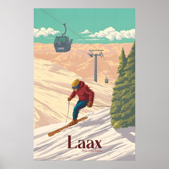 Laax Ski Resort Travel Poster (Front)