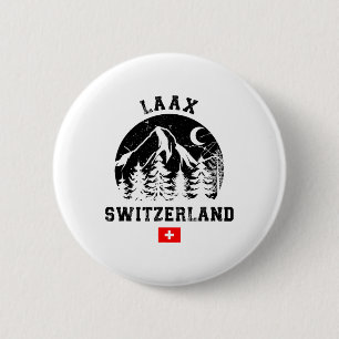 Laax Switzerland Ski Resort Alps Alpine Skiing Swi 6 Cm Round Badge