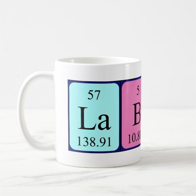 Lab Babe periodic table name mug (Left)