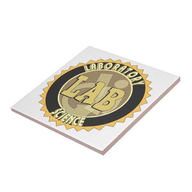 LAB BADGE LABORATORY SCIENCE CERAMIC TILE (Side)