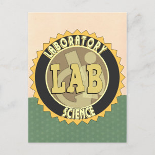 LAB BADGE LABORATORY SCIENCE POSTCARD