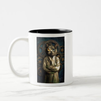 Lab Cat Steampunk T-Shirt Two-Tone Coffee Mug