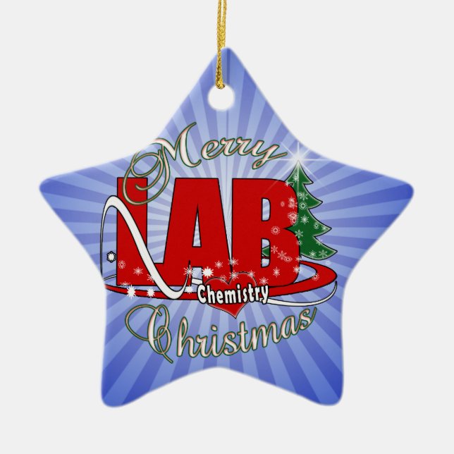 LAB CHEMISTRY CHRISTMAS CERAMIC TREE DECORATION (Front)