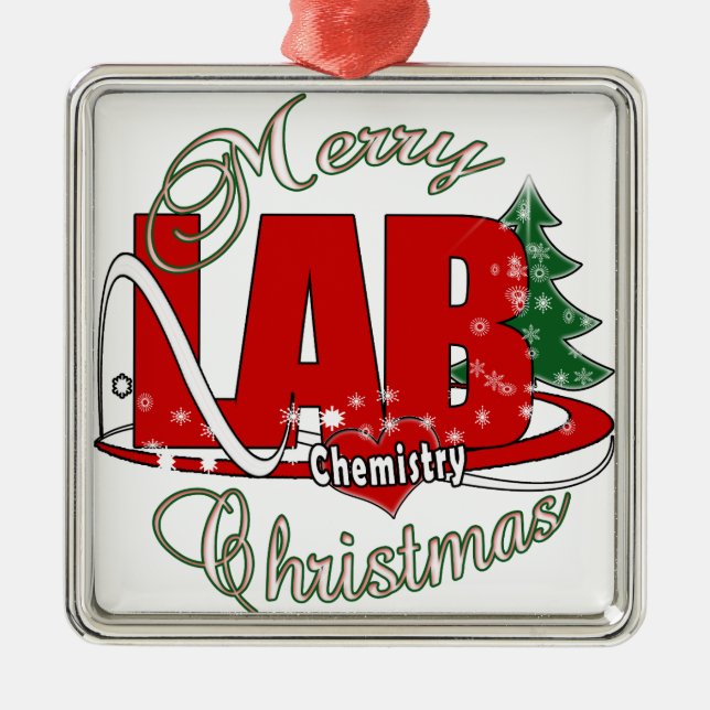 LAB CHEMISTRY CHRISTMAS METAL ORNAMENT (Front)