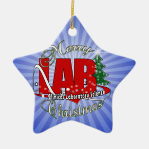 LAB CHRISTMAS CLINICAL LABORATORY SCIENCE CERAMIC ORNAMENT