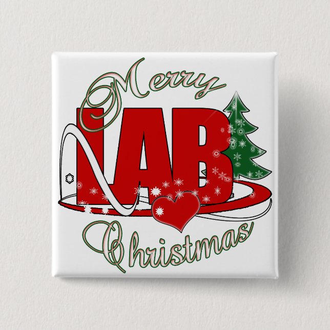 LAB CHRISTMAS LABORATORY 15 CM SQUARE BADGE (Front)