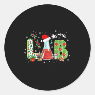 Lab Christmas Laboratory Technician Science Xmas S Classic Round Sticker