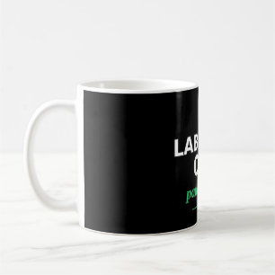 Lab Coat On, Patience Off Funny Science Black Mug