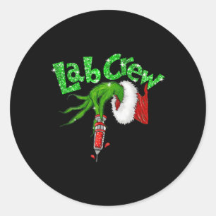 Lab Crew Nurse Merry Christmas Laboratory Xmas Paj Classic Round Sticker