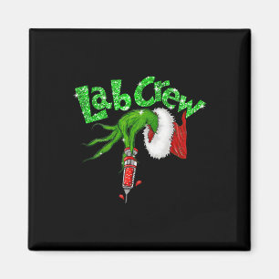 Lab Crew Nurse Merry Christmas Laboratory Xmas Paj Magnet