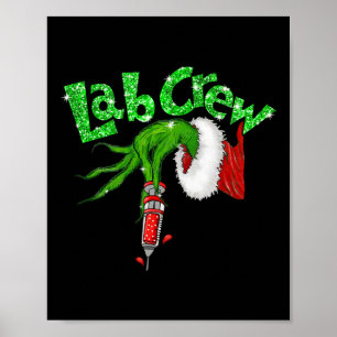 Lab Crew Nurse Merry Christmas Laboratory Xmas Paj Poster
