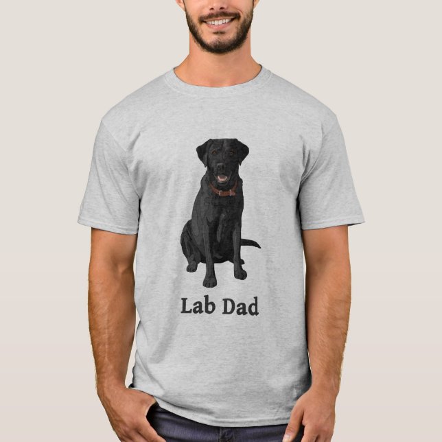 Lab Dad Black Labrador Retriever T-Shirt (Front)