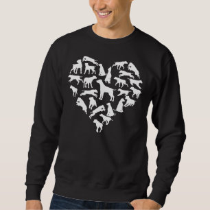Lab Dad Mum Heart Fox Yellow Labrador Retriever Sweatshirt