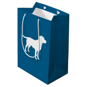 Lab Dog Puppy Baby Shower Silhouette Medium Gift Bag
