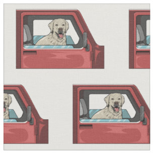 Lab Dog Riding Shotgun Thunder_Cove Fabric