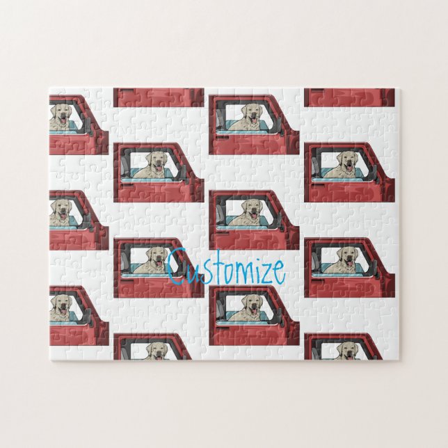 Lab Dog Riding Shotgun Thunder_Cove Jigsaw Puzzle (Horizontal)