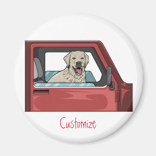 Lab Dog Riding Shotgun Thunder_Cove Magnet