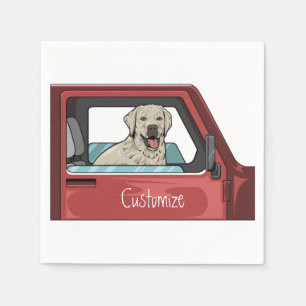 Lab Dog Riding Shotgun Thunder_Cove Napkin