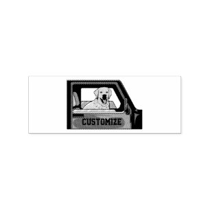 Lab Dog Riding Shotgun Thunder_Cove Rubber Stamp
