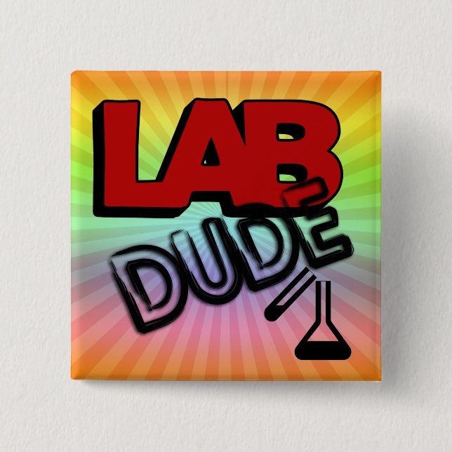 LAB DUDE - LABORATORY 15 CM SQUARE BADGE (Front)