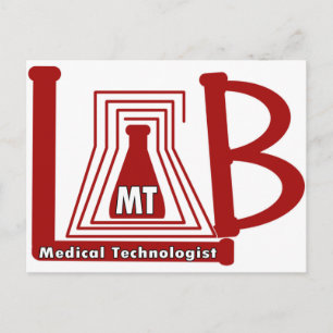 LAB FLASK LOGO MT - MEDICAL TECHNOLOGIST POSTCARD