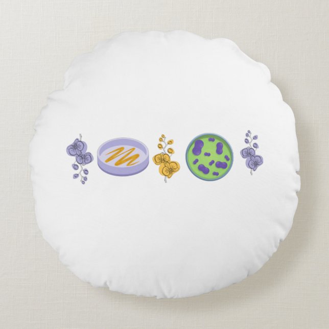 Lab Glassware and Flowers 2022 Round Cushion (Front)