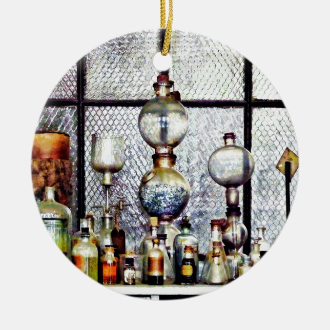 Lab Glassware Ceramic Ornament (Front)