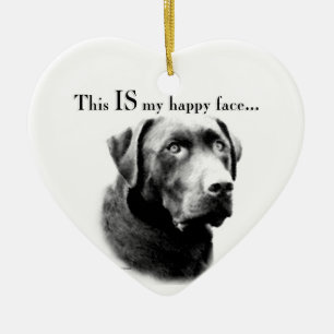 Lab Happy Face Ceramic Ornament