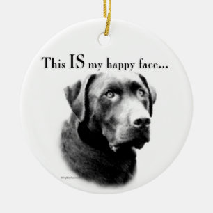 Lab Happy Face Ceramic Tree Decoration