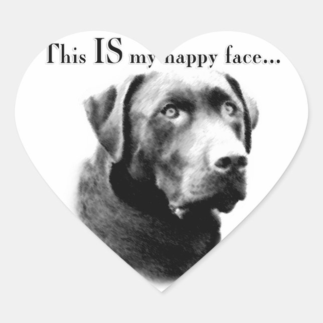Lab Happy Face Heart Sticker (Front)