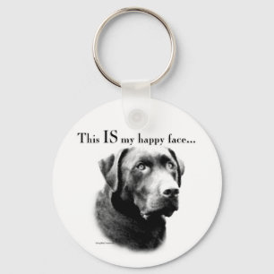 Lab Happy Face Key Ring
