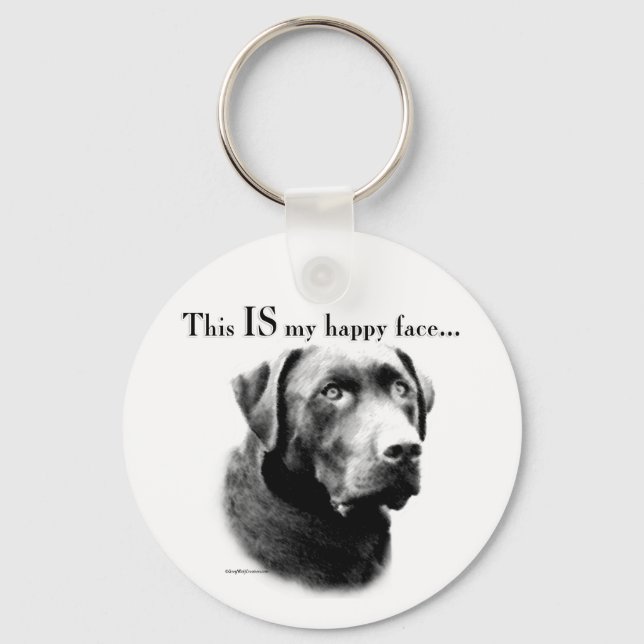 Lab Happy Face Key Ring (Front)