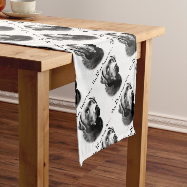 Lab Happy Face Short Table Runner (In Situ)