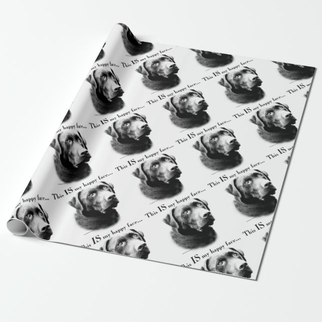 Lab Happy Face Wrapping Paper (Unrolled)