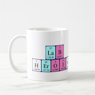 Lab Heroine periodic table name mug