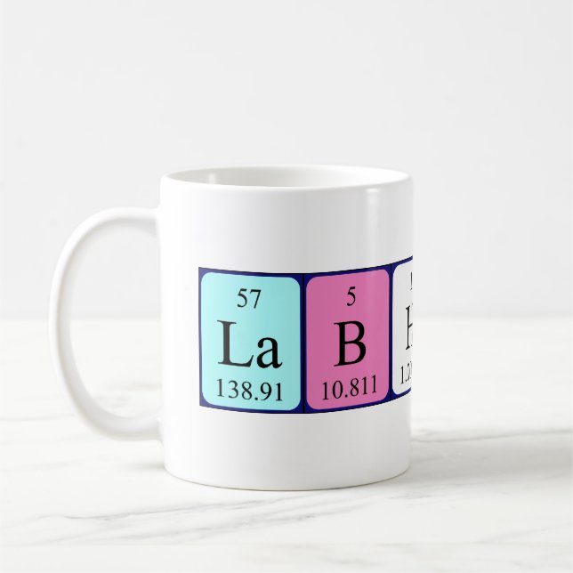 Lab Honey periodic table name mug (Left)