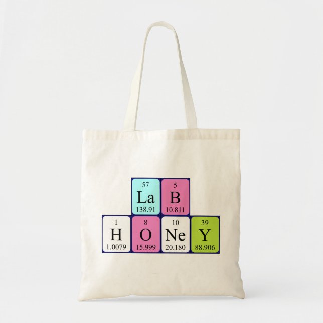 Lab Honey periodic table name tote bag (Front)