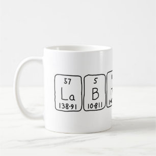 Lab Hunk periodic table name mug