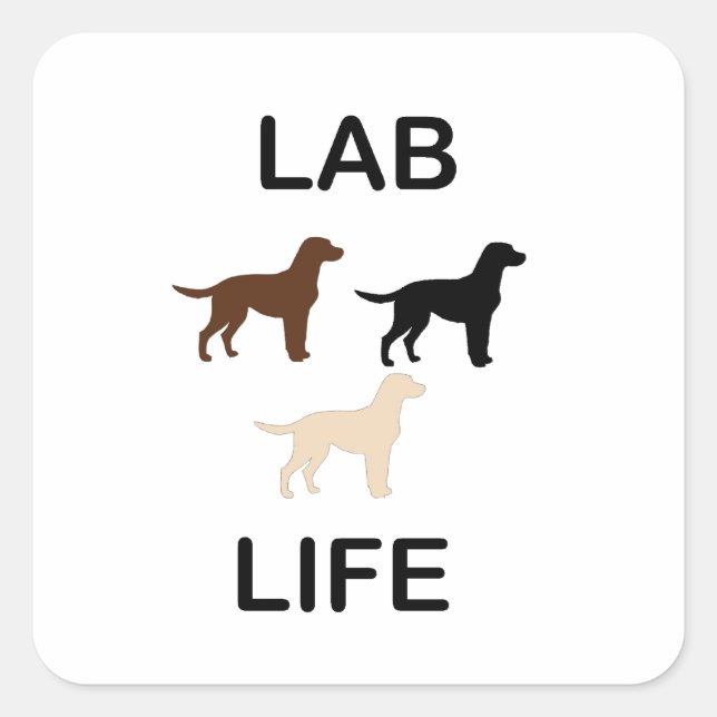 lab life all colours silhouettes square sticker (Front)