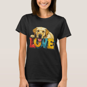 Lab Love Labrador Illustration Dog Lover Graphic T-Shirt