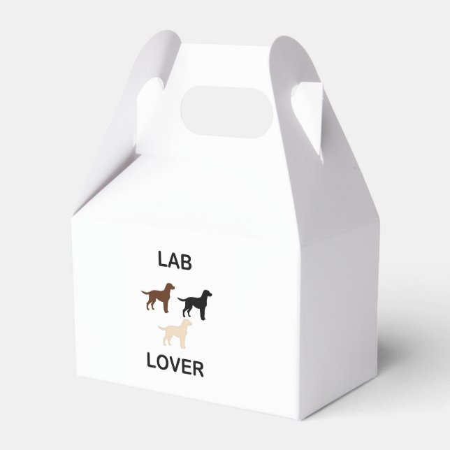 Lab Lover all colours silhouettes Favour Box (Front Side)