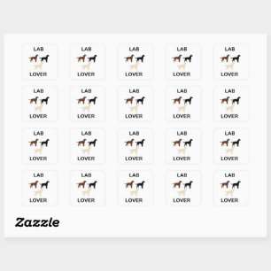 Lab Lover all colours silhouettes Square Sticker