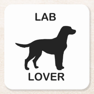 lab lover square paper coaster