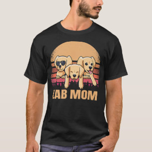 Lab Mom Yellow Labrador Retriever Vintage Dog Retr T-Shirt