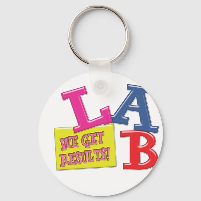 LAB MOTTO LABORATORY WE GET RESULTS! KEY RING (Front)